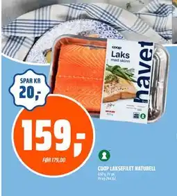 Coop Obs COOP LAKSEFILET NATURELL, NOK 159 tilbud