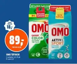 Coop Obs OMO TØYVASK, NOK 89 tilbud
