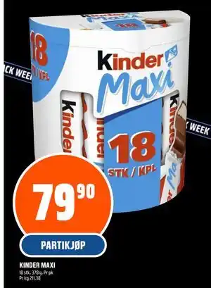 Coop Obs KINDER MAXI, NOK 79.9 tilbud