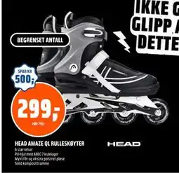 Coop Obs HEAD AMAZE QL RULLESKØYTER, NOK 299 tilbud