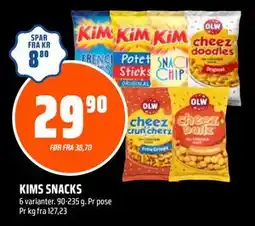 Coop Obs KIMS SNACKS, NOK 29.9 tilbud