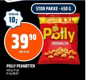 Coop Obs POLLY PEANØTTER, NOK 39.9 tilbud