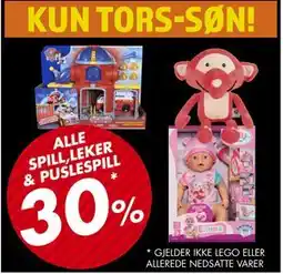 Sparkjøp ALLE SPILL,LEKER & PUSLESPILL tilbud