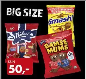 Sparkjøp BIG SIZE, NOK 50 tilbud