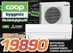 Coop Byggmix MITSUBISHI IGURU 6200 VARMEPUMPE,, NOK 19890 tilbud