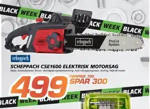 Coop Byggmix SCHEPPACH CSE1600 ELEKTRISK MOTORSAG, NOK 499 tilbud