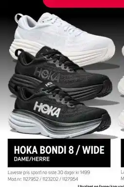 Sport 1 HOKA BONDI 8 / WIDE, NOK 999 tilbud