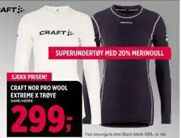 Sport 1 CRAFT NOR PRO WOOL EXTREME X TRØYE, NOK 299 tilbud