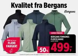 Sport 1 BERGANS FINNSNES FLEECEJAKKE, NOK 499 tilbud