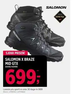 Sport 1 SALOMON X BRAZE MID GTX, NOK 699 tilbud