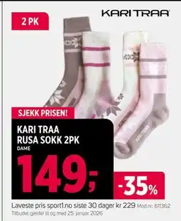 Sport 1 KARI TRAA RUSA SOKK 2PK, NOK 149 tilbud