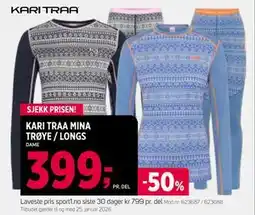 Sport 1 KARI TRAA MINA TRØYE / LONGS, NOK 399 tilbud