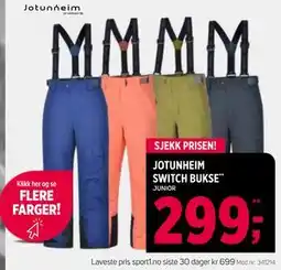 Sport 1 JOTUNHEIM SWITCH BUKSE, NOK 299 tilbud