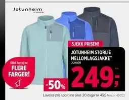 Sport 1 JOTUNHEIM STORLIE MELLOMLAGSJAKKE, NOK 249 tilbud