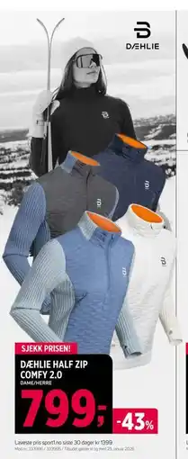 Sport 1 DÆHLIE HALF ZIP COMFY 2.0, NOK 799 tilbud