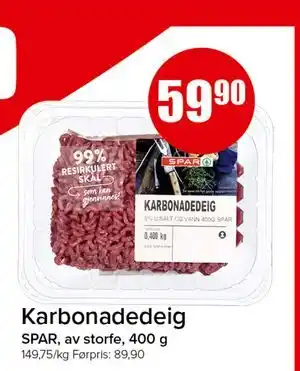 Karbonadedeig, NOK 59.9
