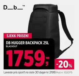 Sport 1 DB HUGGER BACKPACK 25L, NOK 1759 tilbud