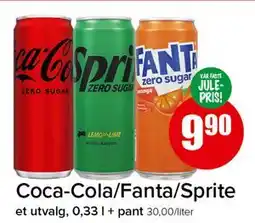 Spar Coca-Cola/Fanta/Sprite, NOK 9.9 tilbud