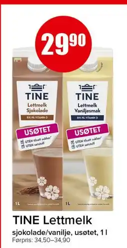 Spar TINE Lettmelk, NOK 29.9 tilbud
