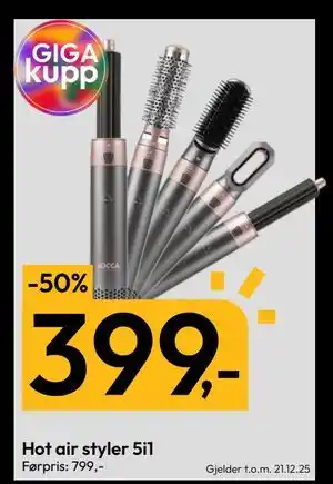 Gigaboks Hot air styler 5i1, NOK 399 tilbud