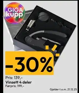 Gigaboks Vinsett 4 deler, NOK 139 tilbud