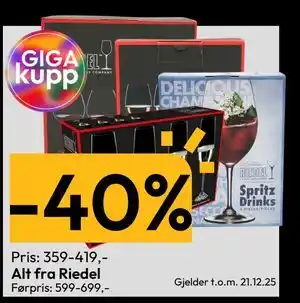Gigaboks Alt fra Riedel tilbud