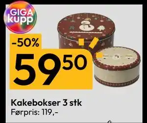 Gigaboks Kakebokser 3 stk, NOK 59.5 tilbud