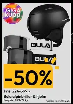 Gigaboks Bula alpinbriller & hjelm tilbud
