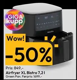 Gigaboks Airfryer XL Bistro 7,2 l, NOK 849 tilbud