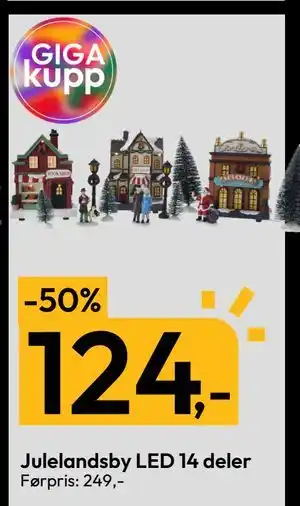 Gigaboks Julelandsby LED 14 deler, NOK 124 tilbud