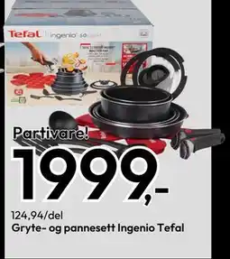 Gigaboks Gryte- og pannesett Ingenio Tefal, NOK 1999 tilbud