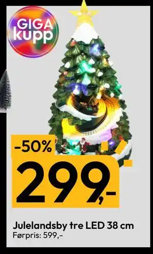 Gigaboks Julelandsby tre LED 38 cm, NOK 299 tilbud
