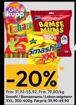 Gigaboks Smash! / Bamsemums / Laban seigmenn XXL tilbud