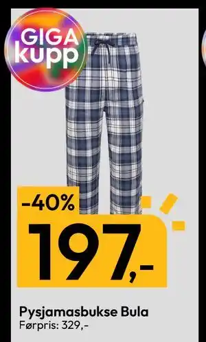 Gigaboks Pysjamasbukse Bula, NOK 197 tilbud