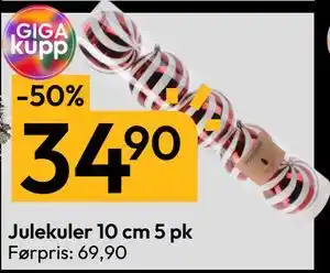 Gigaboks Julekuler 10 cm 5 pk, NOK 34.9 tilbud