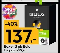 Gigaboks Boxer 3 pk Bula, NOK 137 tilbud