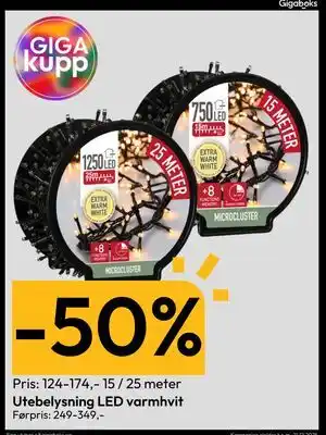 Gigaboks Utebelysning LED varmhvit tilbud