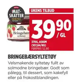 Meny BRINGEBÆRSYLTETØY, NOK 39.9 tilbud