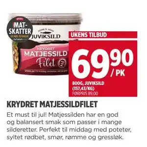 Meny KRYDRET MATJESSILDFILET, NOK 69.9 tilbud