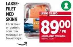 Meny LAKSEFILET MED SKINN, NOK 89 tilbud