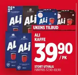 Meny ALI KAFFE, NOK 39.9 tilbud