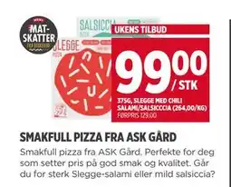Meny SMAKFULL PIZZA FRA ASK GÅRD, NOK 99 tilbud