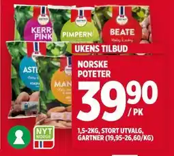 Meny NORSKE POTETER, NOK 39.9 tilbud