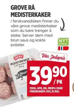Meny GROVE RÅ MEDISTERKAKER, NOK 39.9 tilbud