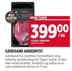 Meny GÅRDSAND ANDEBRYST, NOK 399 tilbud