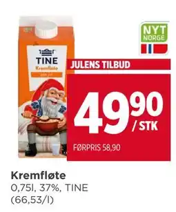 Meny Kremfløte, NOK 49.9 tilbud