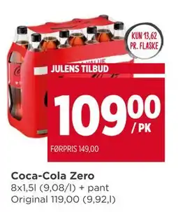 Meny Coca-Cola Zero, NOK 109 tilbud
