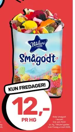 Matkroken Nidar smågodt i løsvekt, NOK 12 tilbud