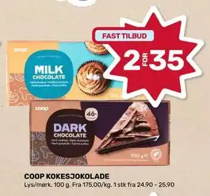 COOP KOKESJOKOLADE, NOK 35