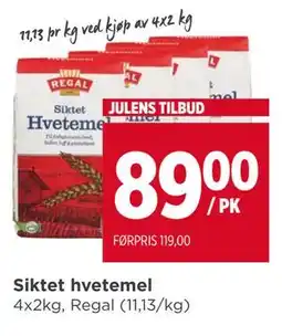 Meny Siktet hvetemel, NOK 89 tilbud